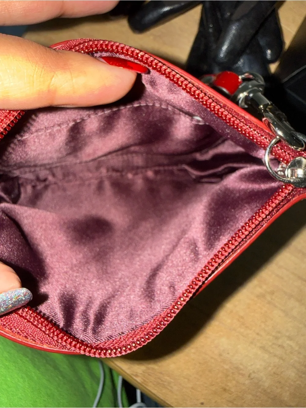 Authentic COACH Women's Patent Leather Wristlet - Deep Red.